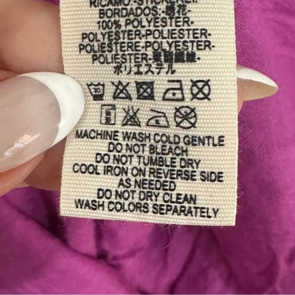 Free People Oxford Embroidered Mini Dress Floral Magenta - Picture 8 of 8